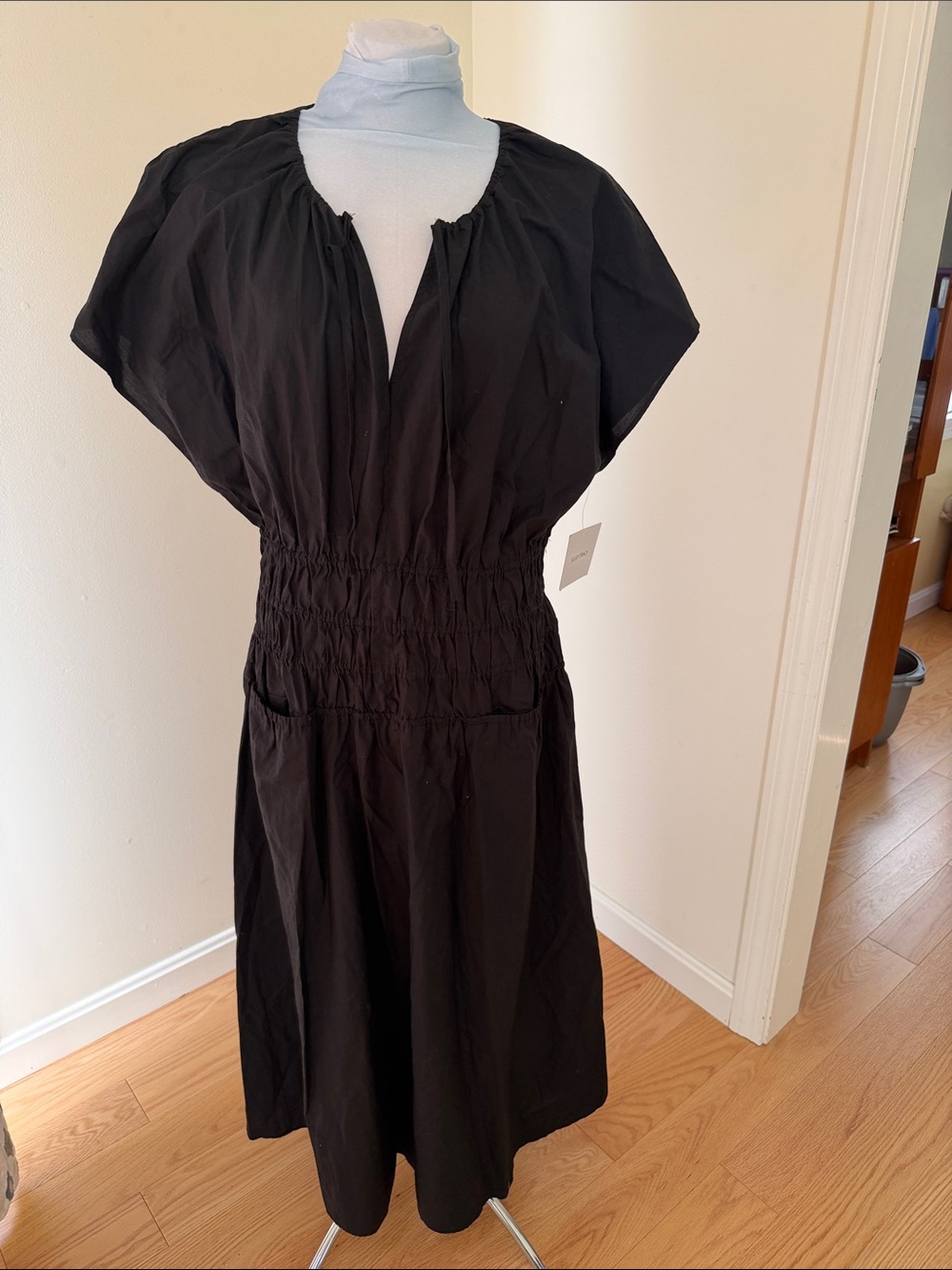 New! Ellen Tracy XL black shirred waist fit and flare dress.